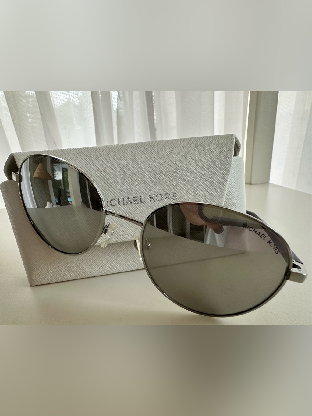 Michael Kors 1125 Zina Silver Mirror Frame Sunglasses 11538g 55 19 1403n